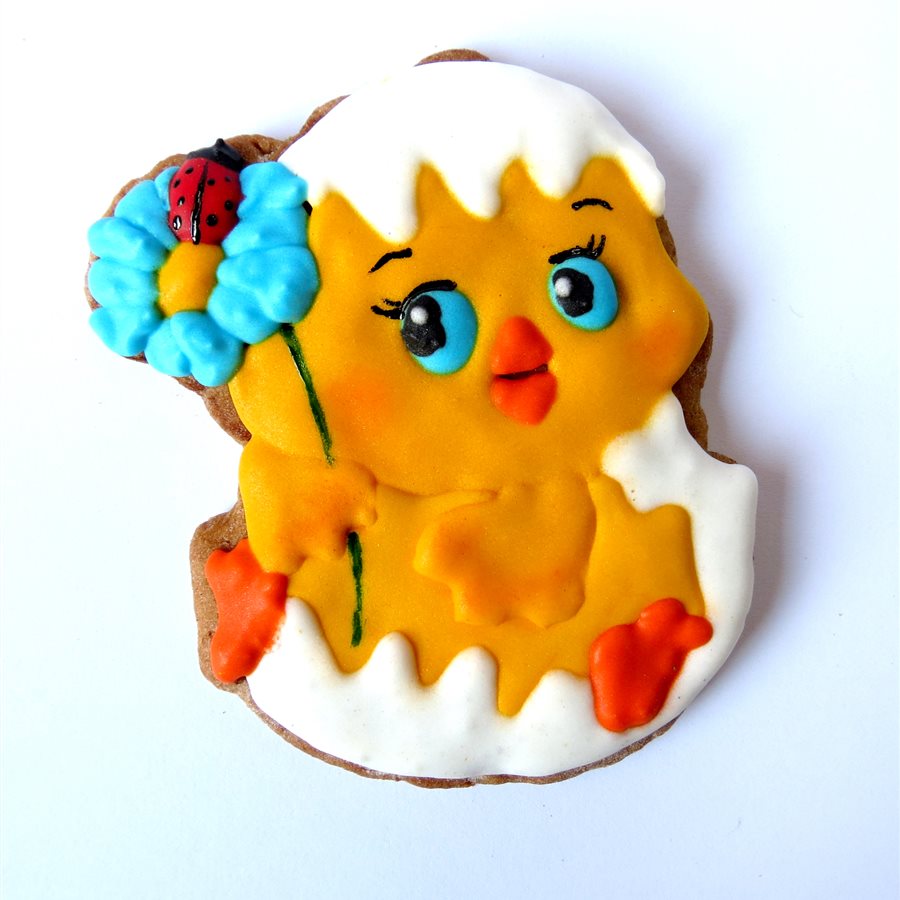 Пряник «Курча з квіткою»